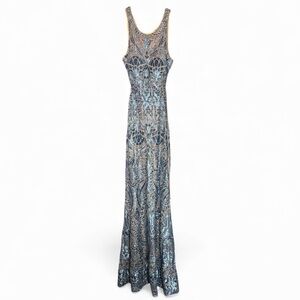 Camille La Vie Blue and Silver Maxi Dress size 12